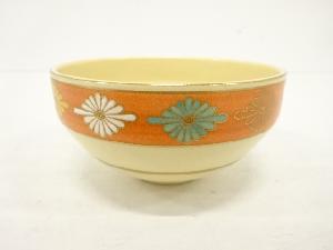 作家物　金彩色絵　菊　茶碗